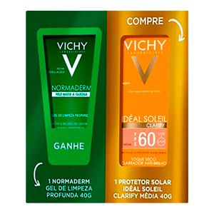 KIT VICHY CLARIFY MEDIA FPS60 + NORMADERM GEL DE LIMPEZA 40G