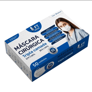 MASCARA CURURGICA ALTA PROTEÇAO BRANCA 50UN
