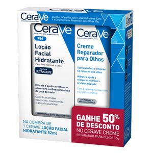 CERAVE LOÇAO FACIAL HIDRA 52ML+ CR REPARADOR PARA OLHOS 15G