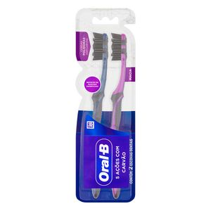 ESCOVA DENTAL ORAL B 5 AÇOES COM CARVAO 2UN