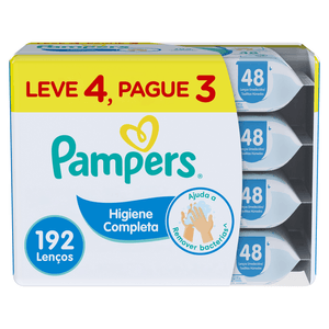 LENÇOS UMEDECIDOS PAMPERS HIGIENE COMPLETA L4P3