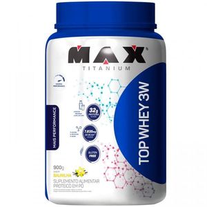 TOP WHEY 3W MAX TITANIUM SABOR BAUNILHA 900G