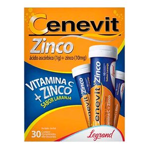 CENEVIT ZINCO VITAMINA C + ZINCO SABOR LARANJA 30CPR