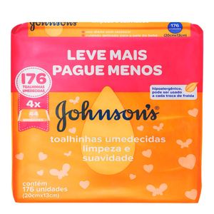 LENÇO UMEDECIDO JOHNSONS BABY LIMPEZA E SUAVIDADE L4P3