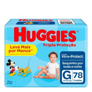 FRALDAS HUGGIES TRIPLA PROTEÇÃO 78UNIDADES G