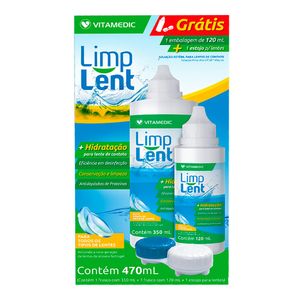 KIT SOLUÇAO ESTERIL PARA LENTES DE CONTATOS LIMP LENT 470ML