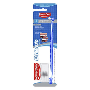 ESCOVA DENTAL POWERDENT INTERTUFO CONICA COM 6REFIS