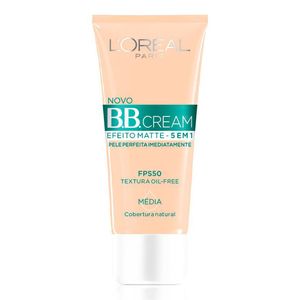 LOREAL BB CREAM 5EM1 EFEITO MATE COR MEDIA OIL FREE FPS50 30