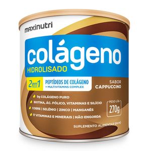 COLAGENO HIDROLISADO 2EM1 MAXINUTRI SABOR CAPPUCCINO 270G