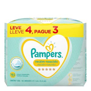 LENÇO UMEDECIDO PAMPERS RECEM NASCIDO 48UN LEVE4 PAGUE3 (EDI