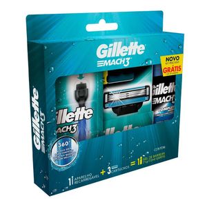 APARELHO GILLETTE MACH3 ACQUA GRIP MAIS 3CARGAS REGULAR GRAT