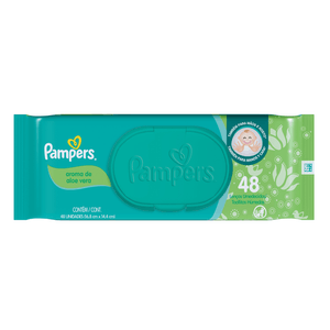 LENÇO UMEDECIDO PAMPERS AROMA DE ALOE VERA 48UN