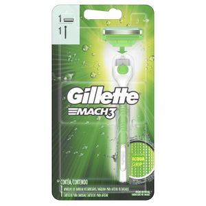 APARELHO GILLETTE MACH3 AQUA GRIP SENSITIVE