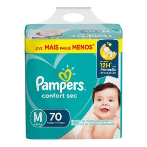 FRALDA PAMPERS CONFORT SEC M 70UN