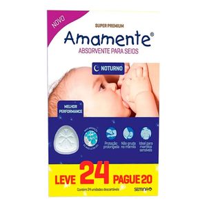ABSORVENTE PARA SEIOS AMAMENTE NOTURNO 24UN