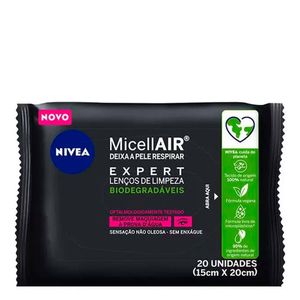NIVEA LENÇO DE LIMPEZA E DEMAQUILANTE MICELLAIR EXPERT 20UN