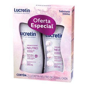 LUCRETIN SABONETE LIQUIDO INTIMO NEUTRO 200ML 2UN