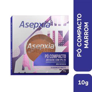 ASEPXIA MAQUIAGEM ANTIACNE PO COMPACTO FACIAL MARROM FPS20 1