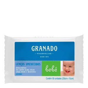 LENÇO UMEDECIDO GRANADO BEBE LAVANDA 50UN