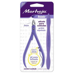 ALICATE PARA CUTICULA MERHEJE BASIC LILAS GRATIS ESPATULA