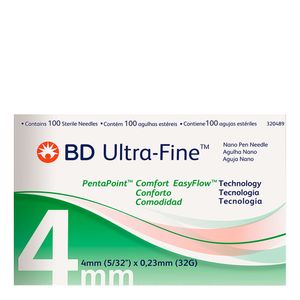 AGULHA BD ULTRA FINE NANO 4X0,23MM (32G) 100UN