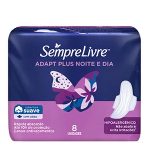 ABSORVENTE SEMPRE LIVRE ADAPT PLUS NOITE E DIA C/ ABAS 8UN