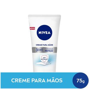 NIVEA CREME PARA MÃOS 3X1 ANTIBACTERIANO 75G