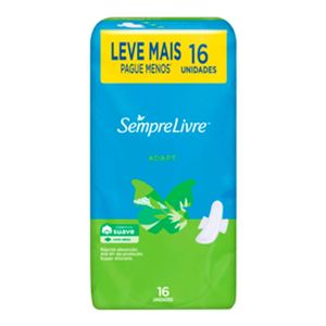 ABSORVENTE SEMPRE LIVRE ADAPT COBERTURA SUAVE COM ABAS 16UN