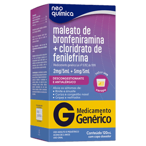BRONFENIRAMINA + FENILEFRINA NEO XAROPE 120ML GEN