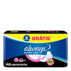 ABSORVENTE ALWAYS NOTURNO COBERTURA SUAVE 48UN