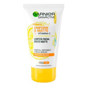 GARNIER SKIN ACTIVE GEL DE LIMPEZA FACIAL UNIFORM MATTE 120G
