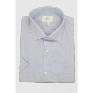 Camisa Manga Curta com Bolso Azul Claro