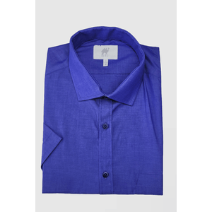 Camisa Manga Curta Com Bolso Azul