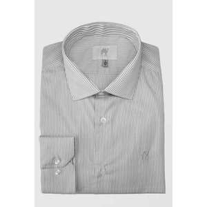 Camisa Custom S/ Bolso Manga Longa Cinza