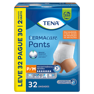 ROUPA INTIMA DESCARTAVEL TENA DERMACARE P/M 32UN