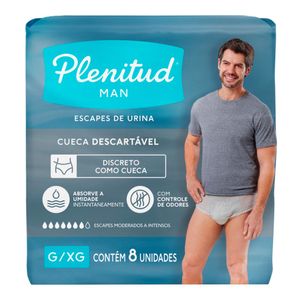ROUPA INTIMA DESCARTAVEL PLENITUD MAN G/XG 8UN