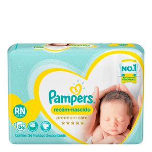 FRALDA PAMPERS PREMIUM CARE RECEM NASCIDO ATÉ 4KG RN 36UN
