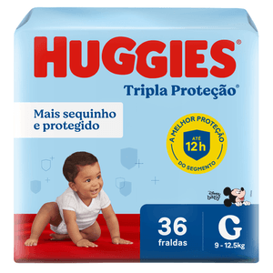 FRALDA HUGGIES TRIPLA PROTEÇAO TAM G 36UN