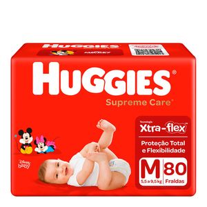 FRALDA HUGGIES SUPREME CARE M 80UN