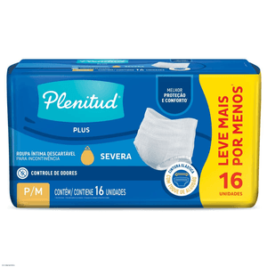 ROUPA INTIMA DESCARTAVEL PLENITUD PROTECT PLUS P/M 16UN