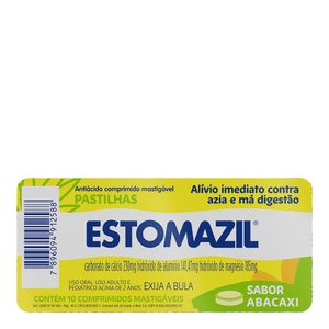 ESTOMAZIL ABACAXI 10CPR MASTIGAVEIS