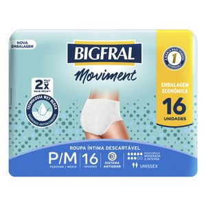 ROUPA INTIMA DESCARTAVEL BIGFRAL MOVIMENT P/M 16UN