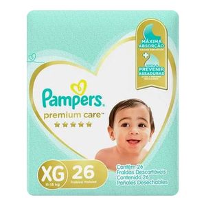 FRALDA PAMPERS PREMIUM CARE XG 26UN