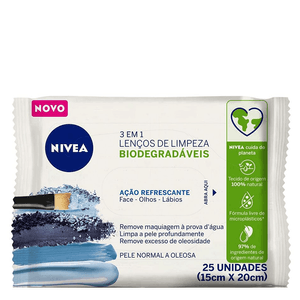 NIVEA LENÇO DE LIMPEZA E DEMAQUILANTE 3EM1 AÇAO REFRESCANTE