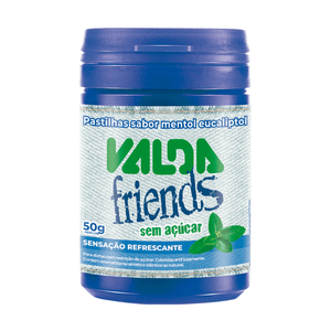 VALDA FRIENDS PASTILHA SEM AÇUCAR POTE 50G