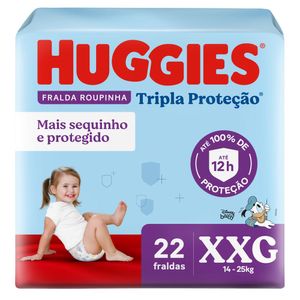 FRALDA HUGGIES TRIPLA PROTEÇAO ROUPINHA XXG 22UN