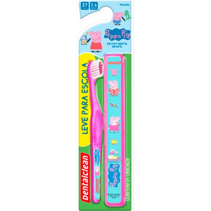 ESCOVA DENTAL INFANTIL DENTALCLEAN PEPPA PIG ROSA EXTRA MACI
