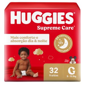 FRALDA HUGGIES SUPREME CARE G 32UN