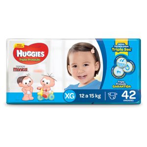 FRALDA HUGGIES TURMA DA MONICA TRIPLA PROTEÇAO XG 42UN