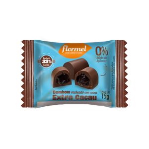 BOMBOM FLORMEL RECHEADO COM CREME EXTRA CACAU ZERO AÇUCAR 15